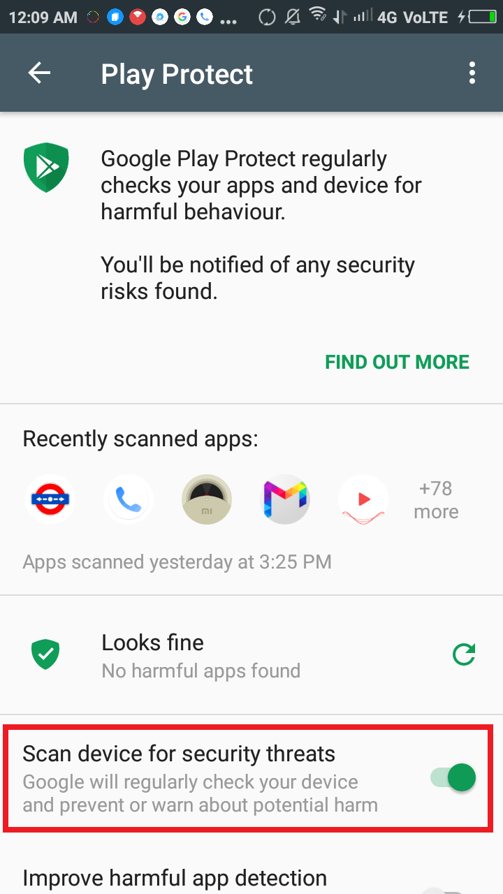 google play protect Manuzenie